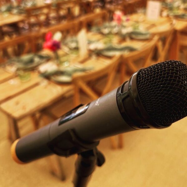 Microphone for Speeches at a Wedding Celebration